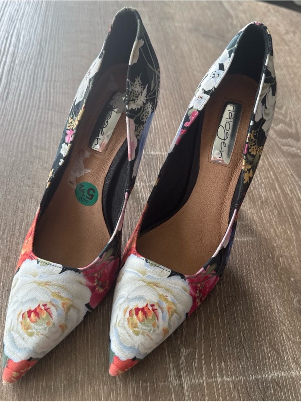 Halogen Floral Pointed-Toe Pumps in Black, White, Pink